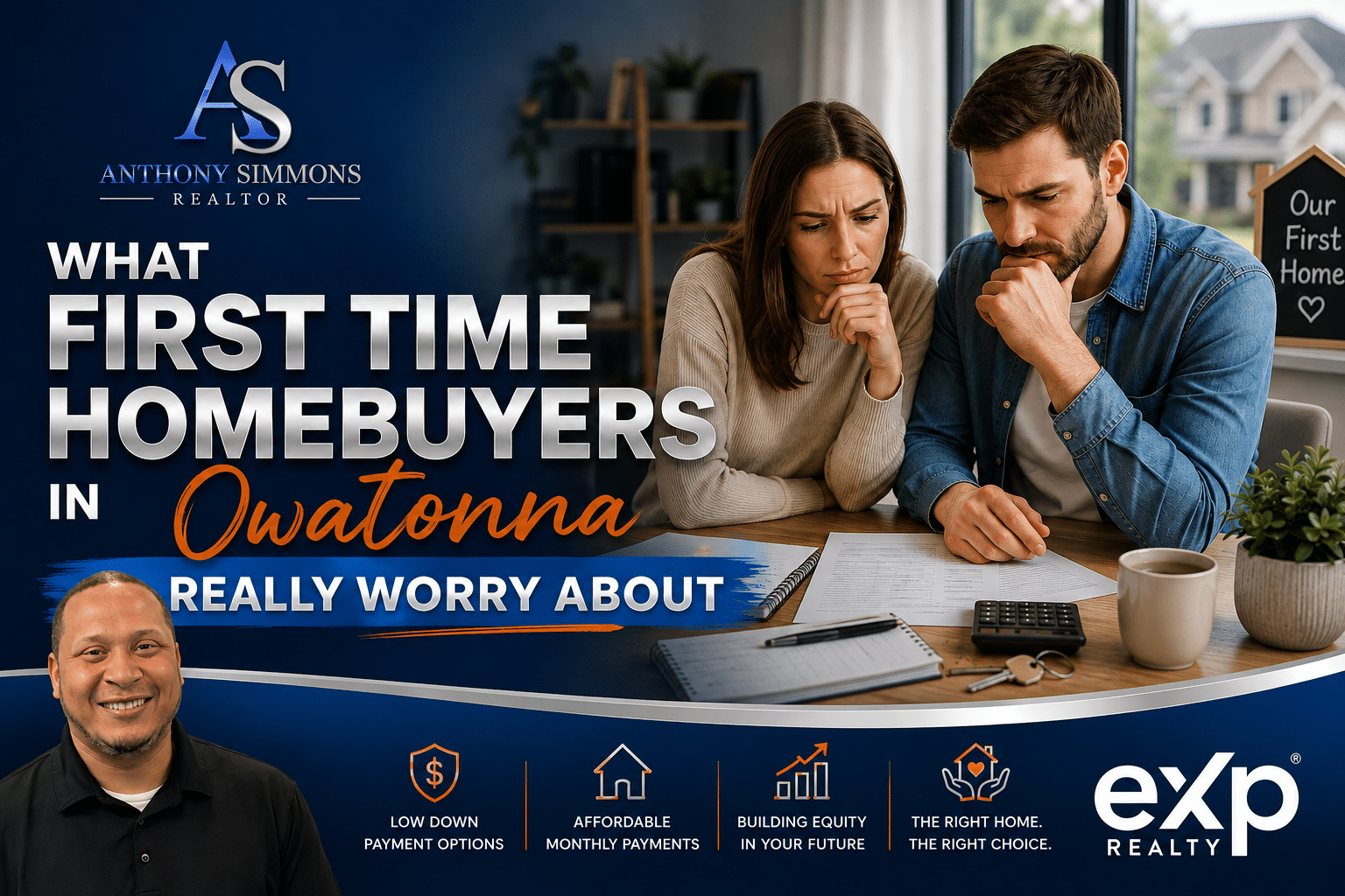 First time homebuyers discussing buying a home in Owatonna Minnesota First-time homebuyers discussing buying a home in Owatonna Minnesota