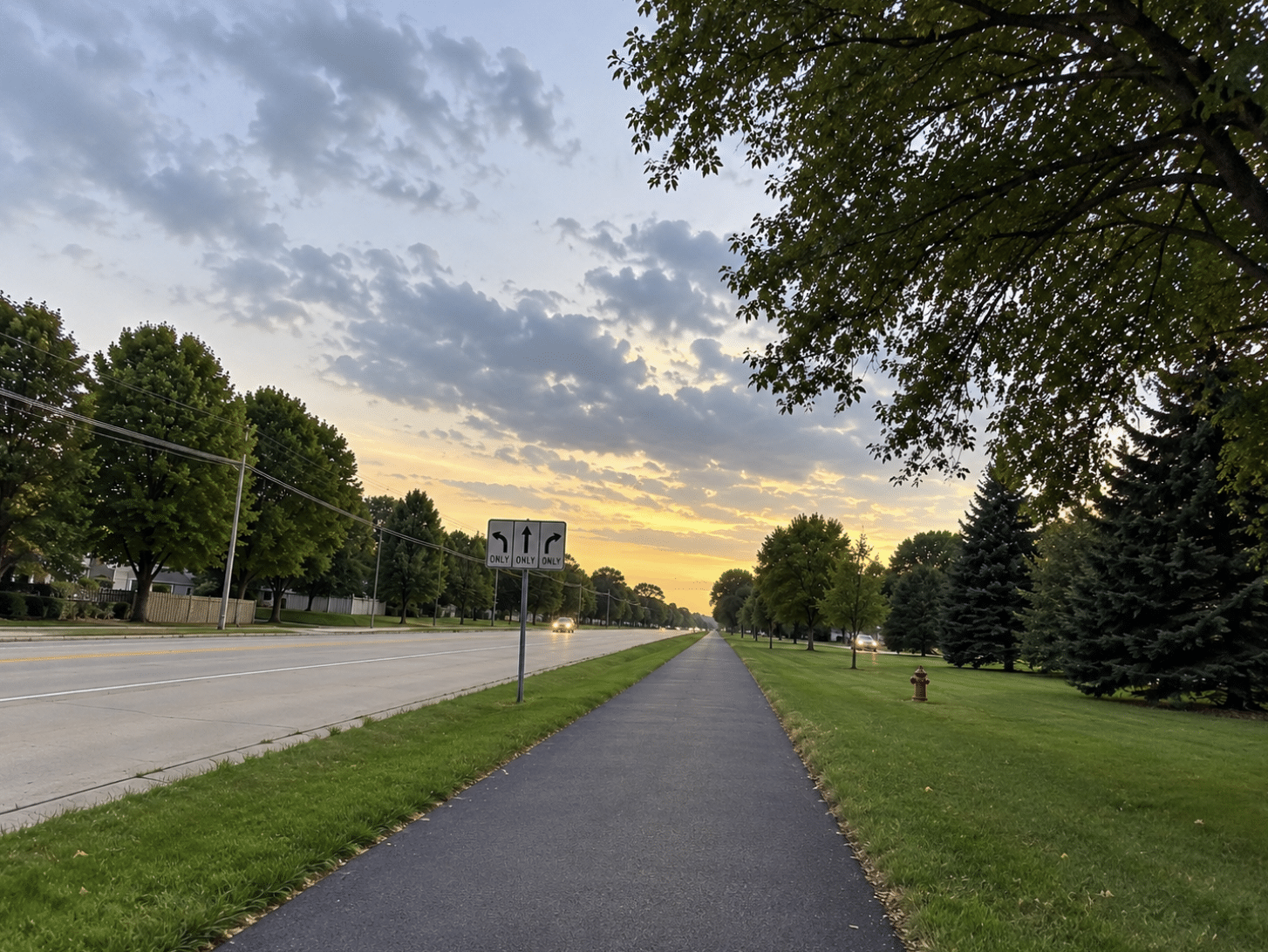 Neighborhood walking trail in Owatonna, Minnesota